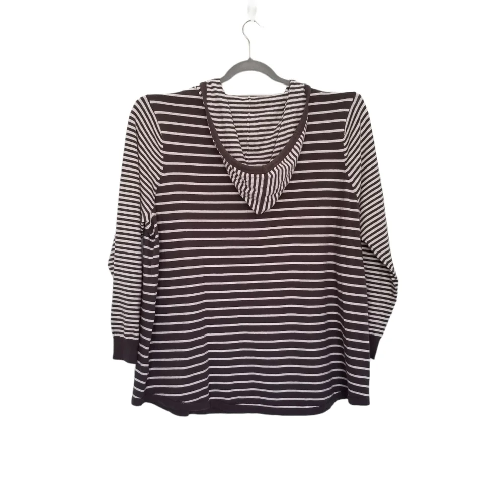 Soft Surroundings Striped Sz Medium Sweater Hoodie